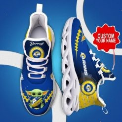 NFL Los Angeles Rams Custom Name Baby Yoda Max Soul Shoes