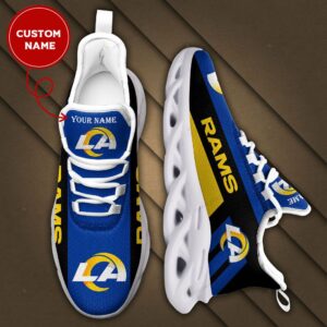 NFL Los Angeles Rams Custom Name Blue Yellow Max Soul Shoes V2