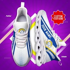 NFL Los Angeles Rams Custom Name White Blue Max Soul Shoes