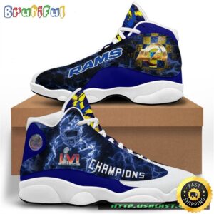 NFL Los Angeles Rams LVI Super Bowl Champions Air Jordan 13 Shoes