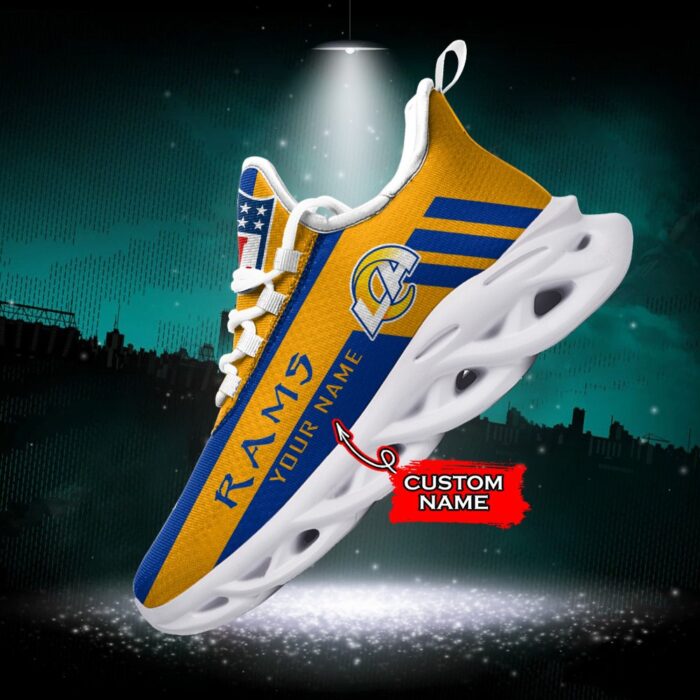 NFL Los Angeles Rams Max Soul Sneaker Custom Name 40M12