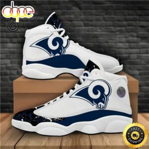 NFL Los Angeles Rams White Dark Blue Air Jordan 13 Shoes