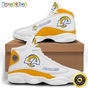 NFL Los Angeles Rams White Golden Air Jordan 13 Shoes