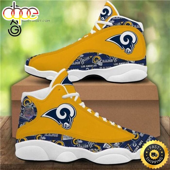 NFL Los Angeles Rams Yellow Air Jordan 13 Shoes