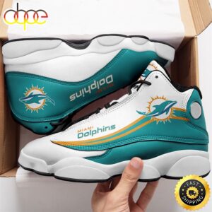 NFL Miami Dolphins Air Jordan 13 Shoes White Aqua