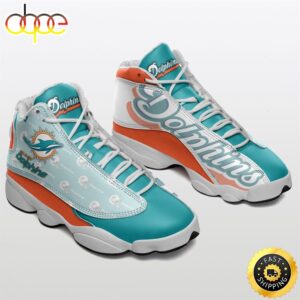 NFL Miami Dolphins Air Jordan 13 Shoes White Aqua Orange