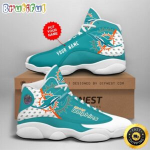 NFL Miami Dolphins Custom Name Air Jordan 13 Shoes V1