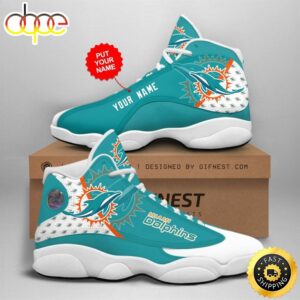 NFL Miami Dolphins Custom Name Air Jordan 13 Shoes V1