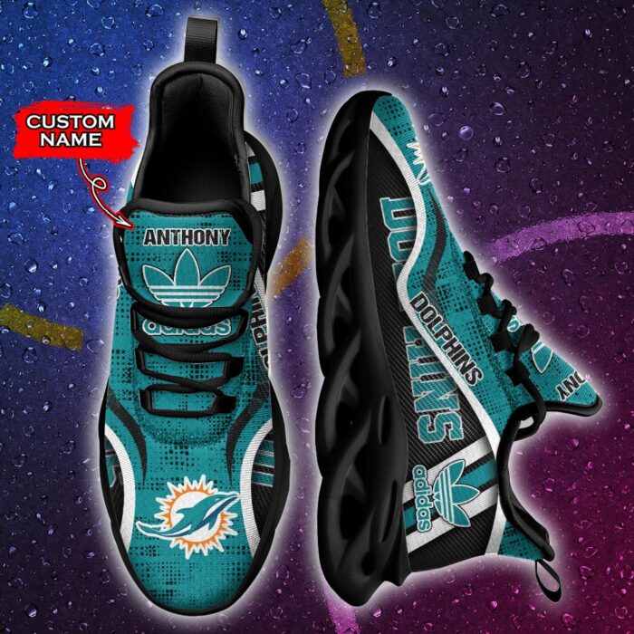 NFL Miami Dolphins Max Soul Sneaker Adidas Custom Name 35M12