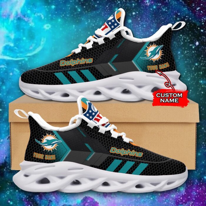 NFL Miami Dolphins Max Soul Sneaker Custom Name 43M1