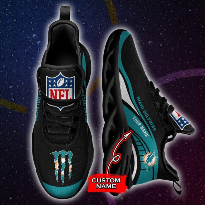 NFL Miami Dolphins Max Soul Sneaker Monster Custom Name Style 2