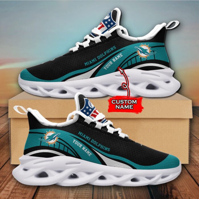 NFL Miami Dolphins Max Soul Sneaker Monster Custom Name Style 2