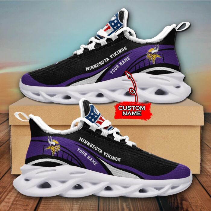 NFL Minnesota Vikings Max Soul Sneaker Monster Custom Name Style 2