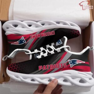 NFL New England Patriots Black Red Pattern Max Soul Shoes Running Sneakers