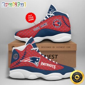 NFL New England Patriots Custom Name Air Jordan 13 Shoes V3