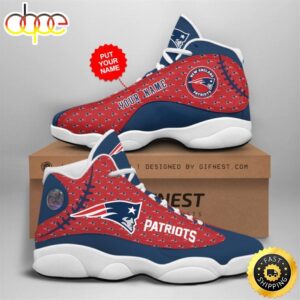 NFL New England Patriots Custom Name Air Jordan 13 Shoes V3