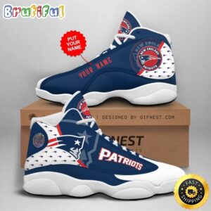 NFL New England Patriots Custom Name Air Jordan 13 Shoes V4