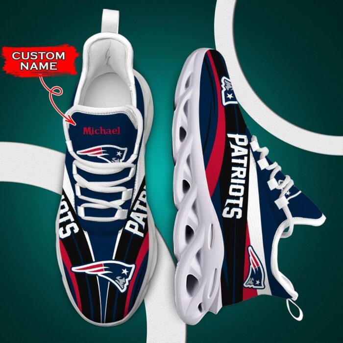 NFL New England Patriots Custom Name Black Max Soul Shoes