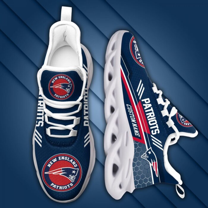 NFL New England Patriots Custom Name Dark Blue Max Soul Shoes