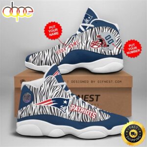 NFL New England Patriots Custom Name Number Air Jordan 13 Shoes V2