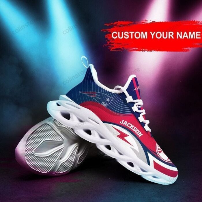 NFL New England Patriots Custom Name Red Max Soul Shoes V4