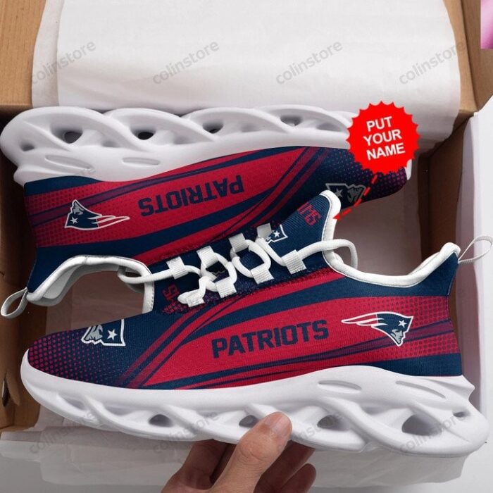 NFL New England Patriots Custom Name Red Max Soul Shoes V5