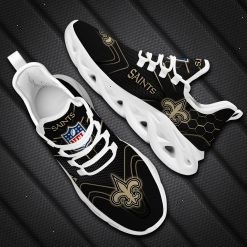 NFL New Orleans Saints Black Logo Sneaker Max Soul Shoes for Fans