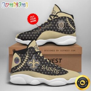 NFL New Orleans Saints Custom Name Air Jordan 13 Shoes V3