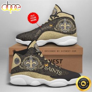 NFL New Orleans Saints Custom Name Limited Version Air Jordan 13 Shoes V2