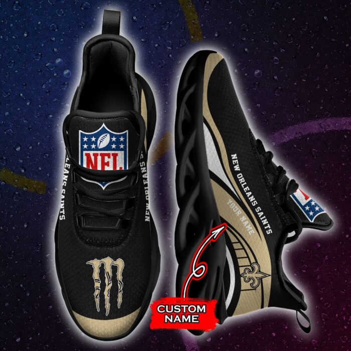 NFL New Orleans Saints Max Soul Sneaker Monster Custom Name Style 2