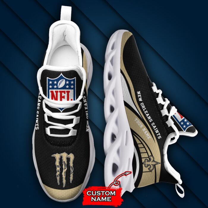 NFL New Orleans Saints Max Soul Sneaker Monster Custom Name Style 2