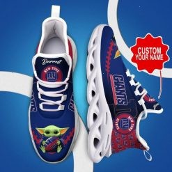 NFL New York Giants Custom Name Baby Yoda Max Soul Shoes