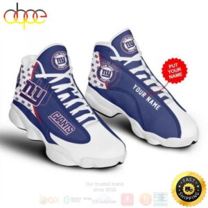 NFL New York Giants Football Custom Name Air Jordan 13 Shoes