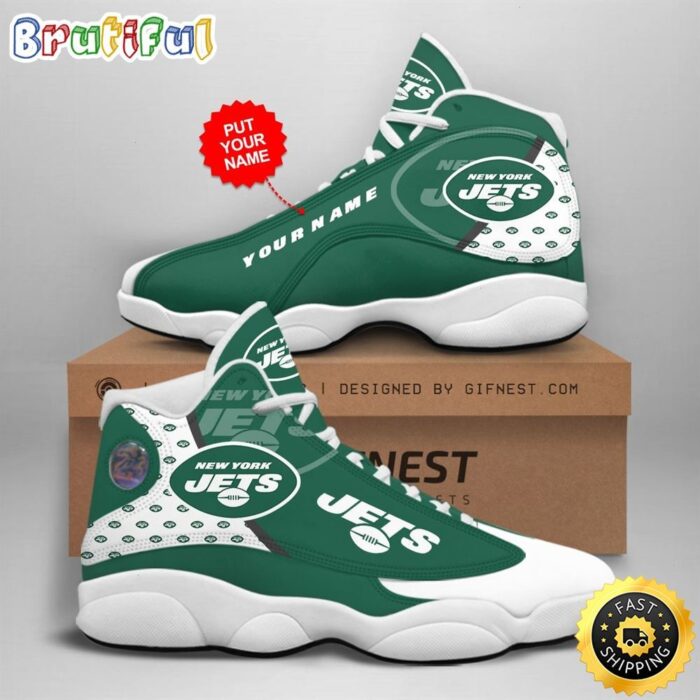 NFL New York Jets Custom Name Air Jordan 13 Shoes V1