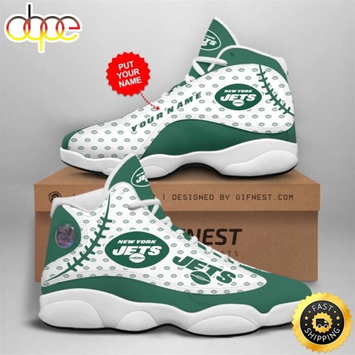 NFL New York Jets Custom Name Air Jordan 13 Shoes V3