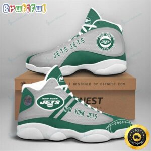 NFL New York Jets Green Grey Air Jordan 13 Shoes