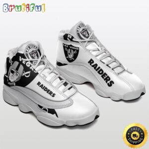 NFL Oakland Raiders Black White Air Jordan 13 Shoes