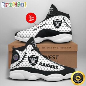 NFL Oakland Raiders Custom Name Air Jordan 13 Shoes V3