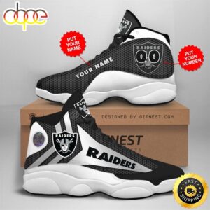 NFL Oakland Raiders Custom Name Number Air Jordan 13 Shoes V1