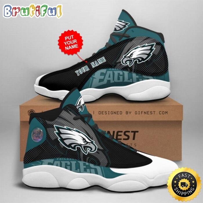 NFL Philadelphia Eagles Custom Name Air Jordan 13 Shoes V1