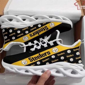 NFL Pittsburgh Steelers Black Golden Max Soul Shoes Running Sneakers