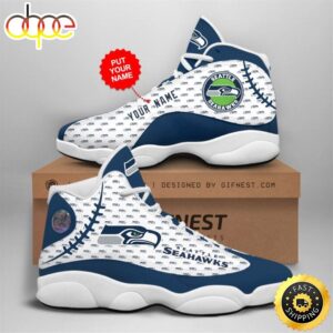 NFL Seattle Seahawks Custom Name Air Jordan 13 Shoes V4