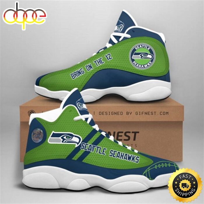 NFL Seattle Seahawks Green Navy Air Jordan 13 Shoes