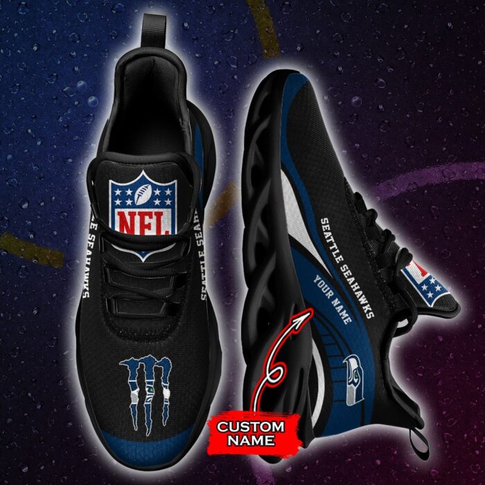 NFL Seattle Seahawks Max Soul Sneaker Monster Custom Name Style 2