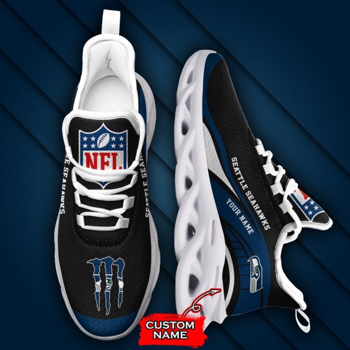 NFL Seattle Seahawks Max Soul Sneaker Monster Custom Name Style 2