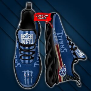 NFL Tennessee Titans Max Soul Sneaker Monster Custom Name 42M12