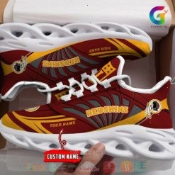 NFL Washington Redskins Custom Name Brown Golden Max Soul Shoes