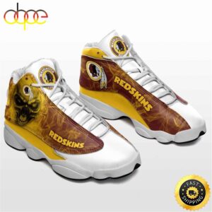 NFL Washington Redskins Skull Golden Brown Air Jordan 13 Shoes