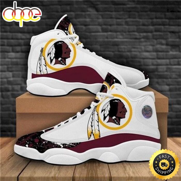 NFL Washington Redskins White Brown Logo Air Jordan 13 Shoes