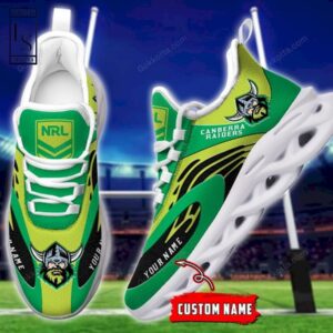 NRL Canberra Raiders Custom Name Green Max Soul Shoes